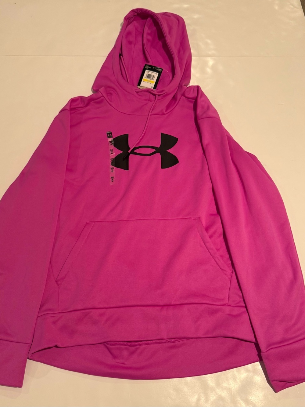 NWT Under Armour Hot Pink Hoodie with Black Logo